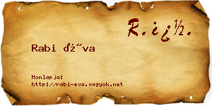Rabi Éva névjegykártya